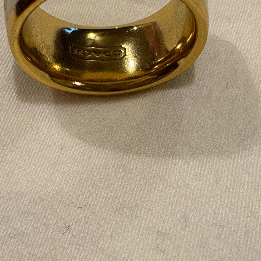 Coach Gold and Cream Women's Ring - Picture 5 of 5